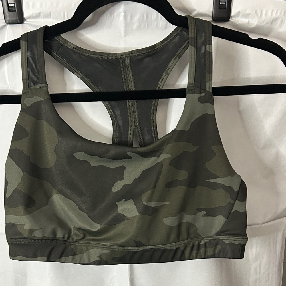 Athleta Olive Camo Sports Bra